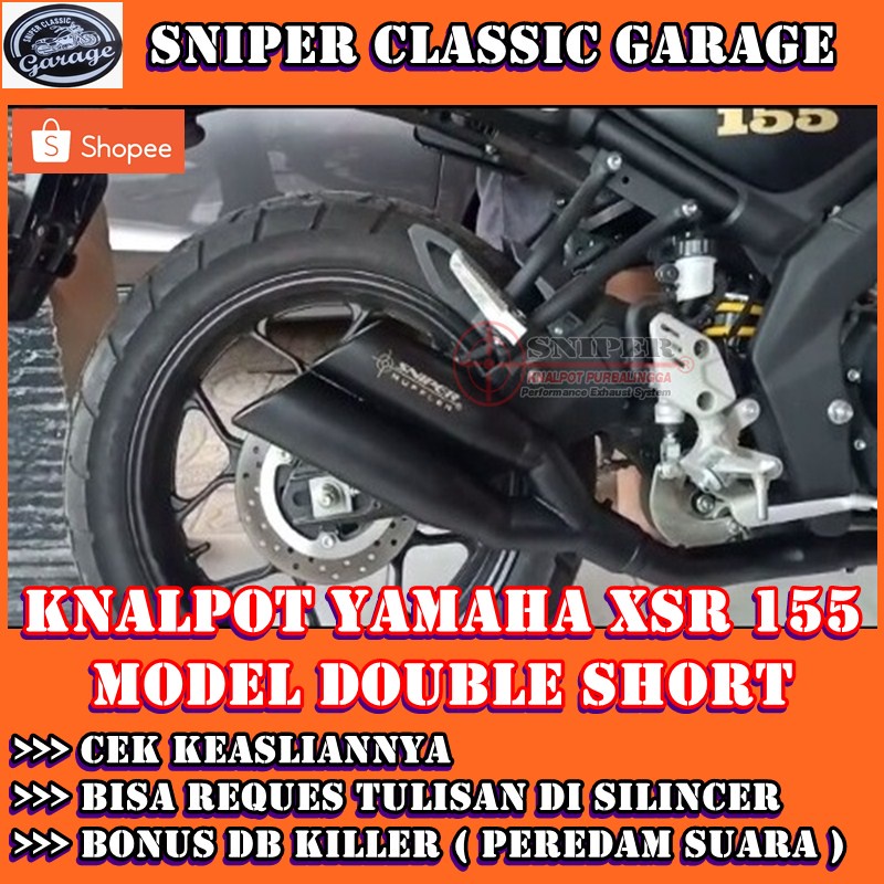 Knalpot racing Yamaha XSR 155 model Double Short