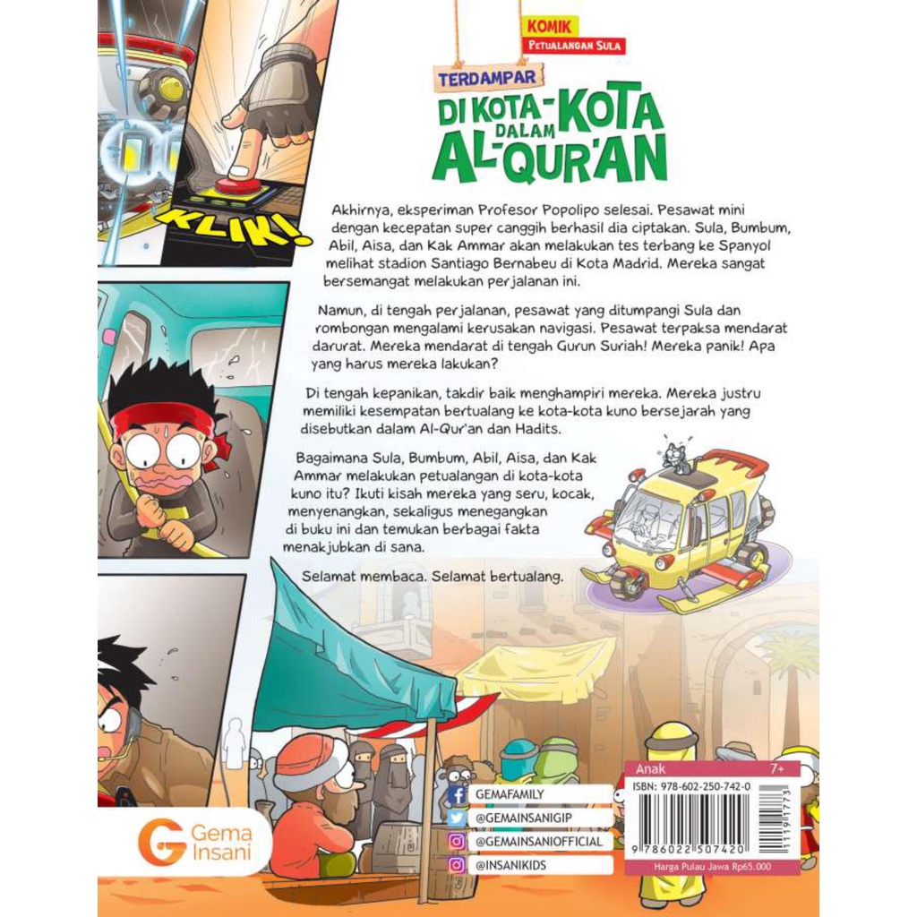 Buku Komik Petualangan Sula:Terdampar di Kota-Kota Dalam Al-Qur`an - Gema Insani 100% Original