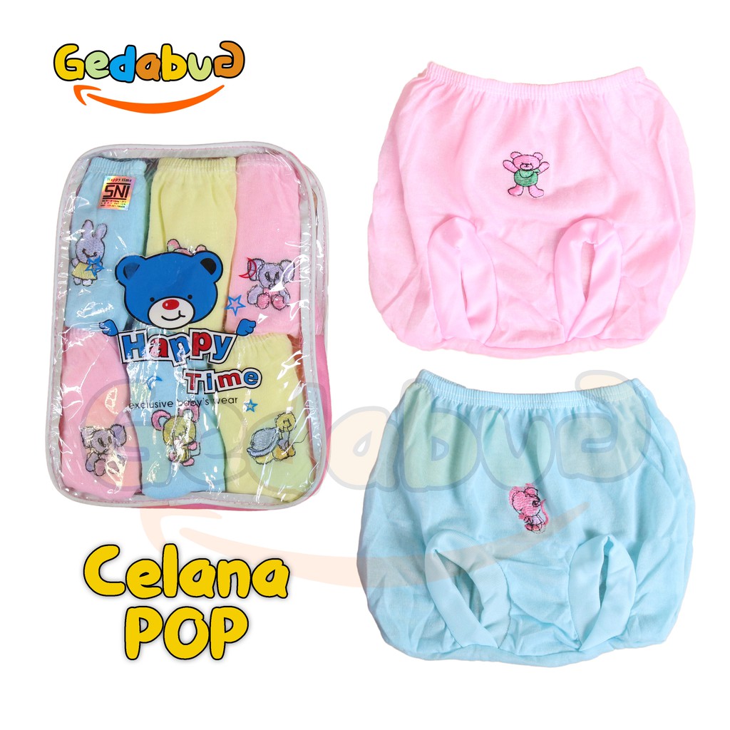 (12pcs) Celana Pop Bayi Happy Tas | Kado Perlengkapan Pakaian Bayi