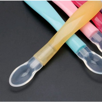 Sendok Makan Bayi Silikon - Baby Silicone Spoon Lentur Aman 0798