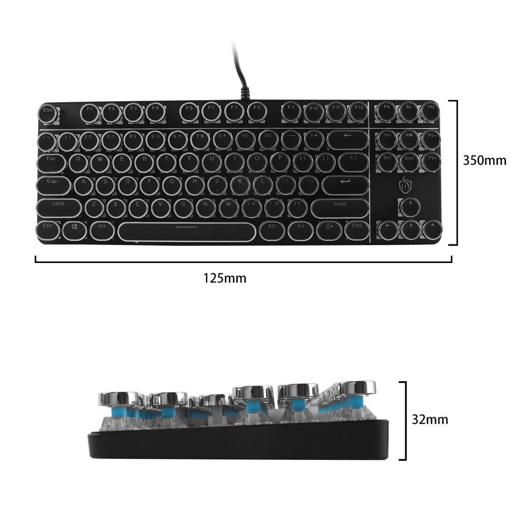 Keyboard Gaming Mekanik Kabel Usb 87 Tombol Dengan Backlight LED Untuk PC / Laptop