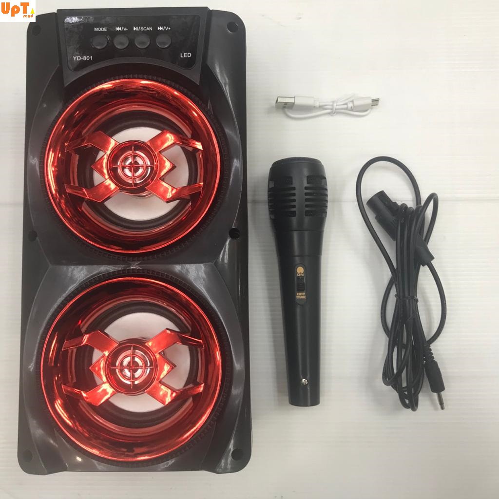 Speaker bluetooth 801 portable karaoke FREE MIC Portable LED Briliant Bluetooth Speaker