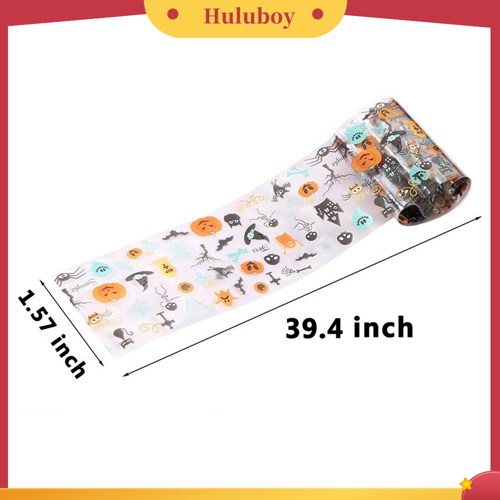 Huluboy Huluboy♡ 10 Lembar Stiker Kuku Foil Transfer Motif Halloween Untuk Dekorasi Manicure