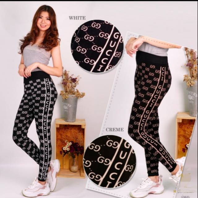  Legging  wanita import legging  sablon gucci  Shopee 