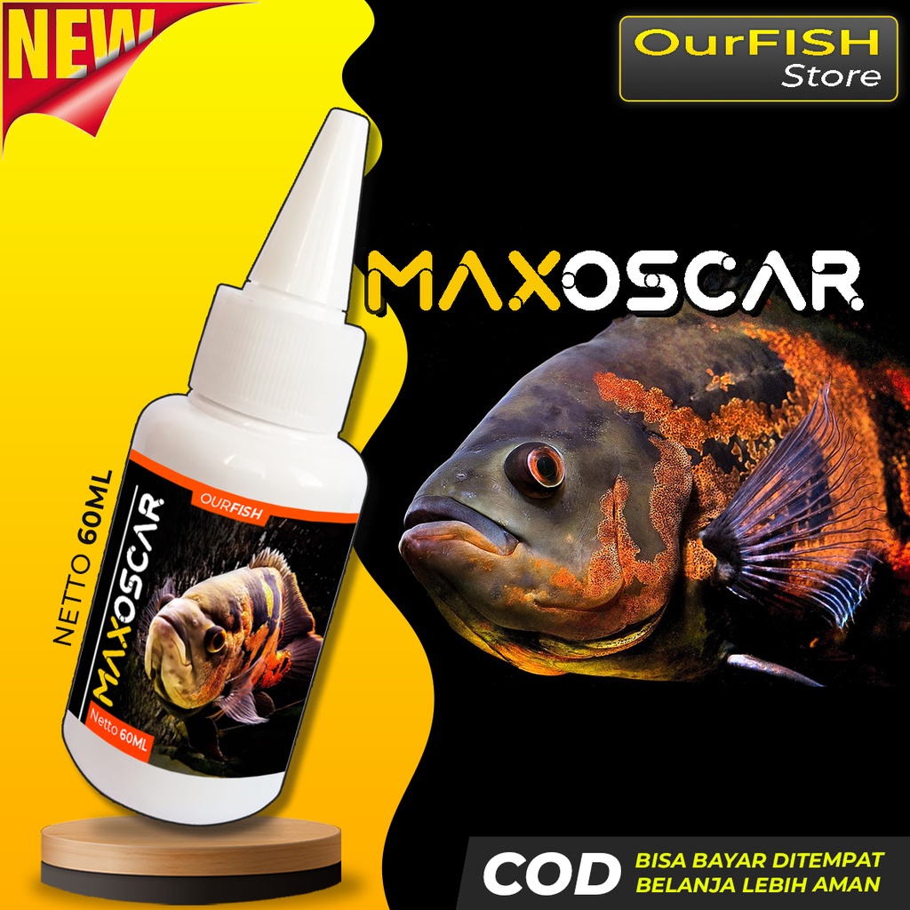 Obat Mutasi Ikan Oscar MAX OSCAR Vitamin Ikan Oscar Tiger Batik Albino Paris Tembaga Slayer Red Pakan Pelet Makanan Ikan Oscar