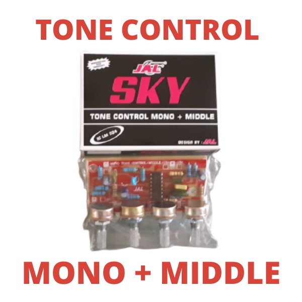 KIT TONE CONTROL SKY MONO PLUS MIDDLE IC LM324 LM 324 MIDEL MIDLE TONE TON TUNE KONTROL TONEKONTROL