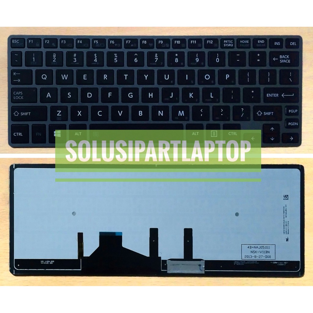 KEYBOARD TOSHIBA Z30 Z30T Z30-A Z30-B BLACK FRAME GREY BACKLIGHT