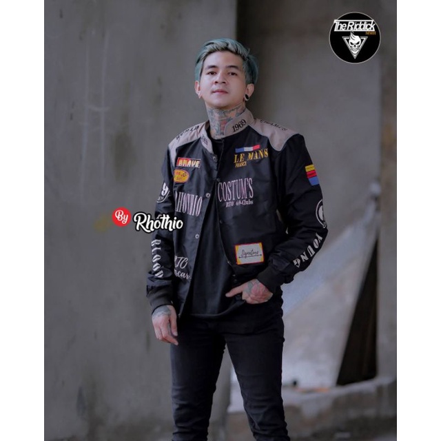 Jaket Nascar Vintage Pria / wanita Logo Full Bordir The Riddick