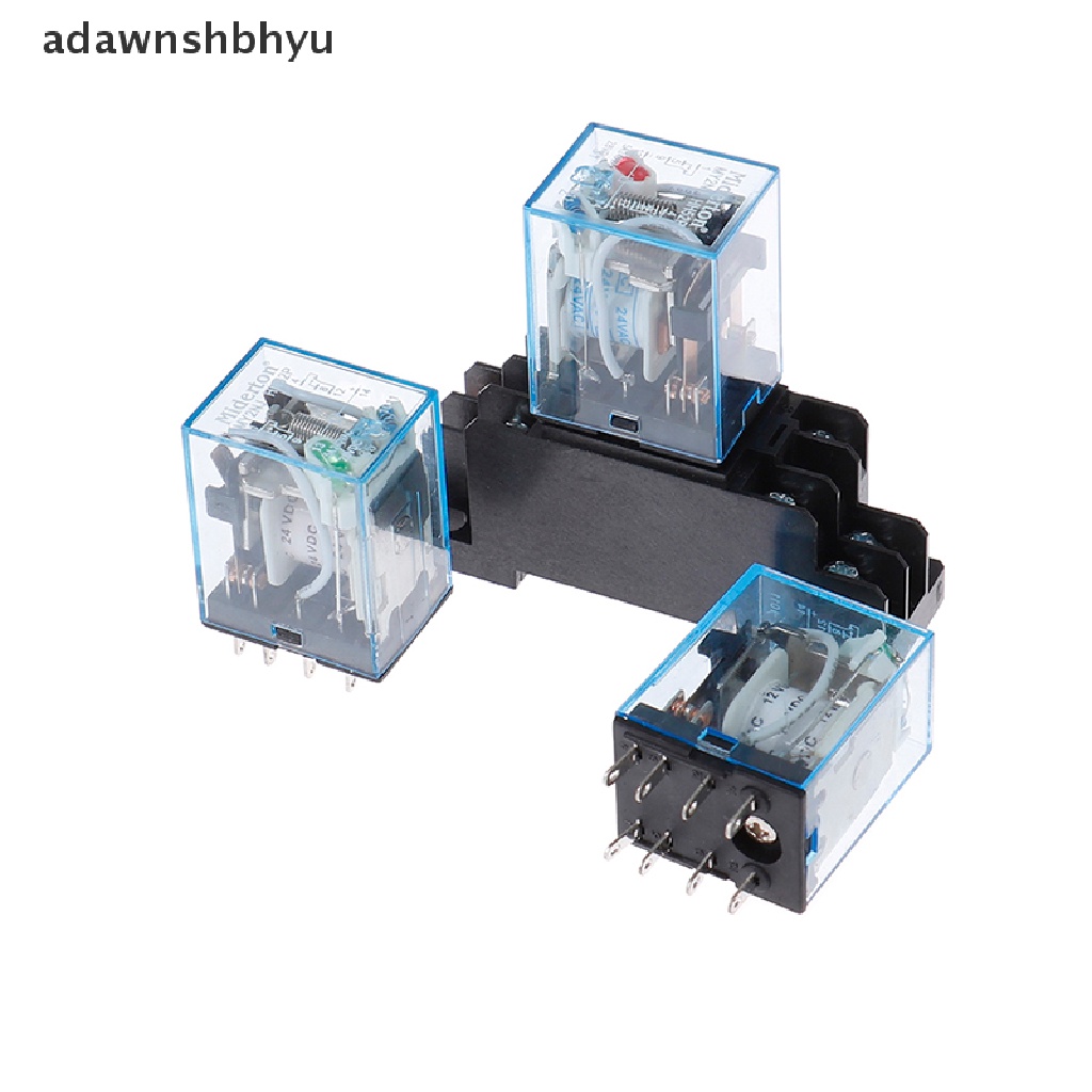 Adawnshbhyu AC220V 12VDC 24VDC 24VAC 5A 8PIN Coil Power MY2N-J Relay HH52P Dengan Socket Base