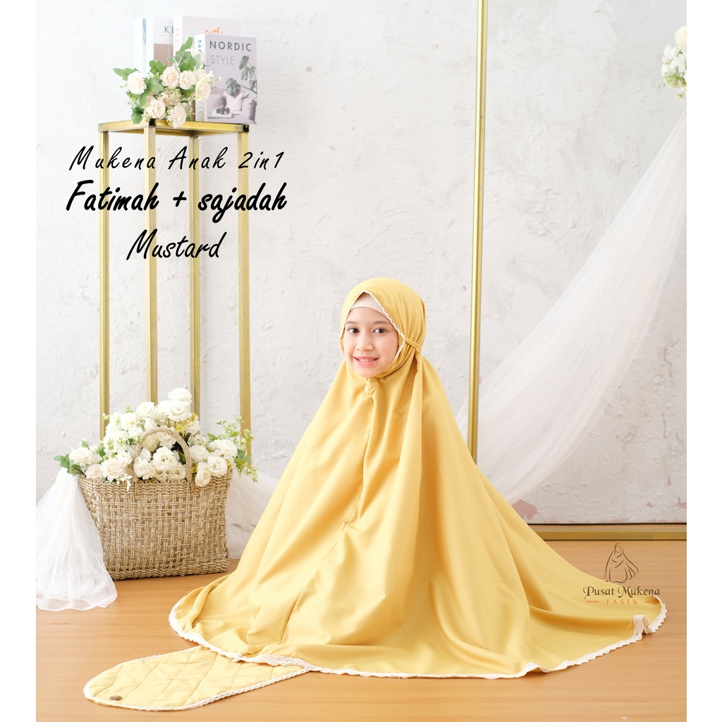 Pusat Beli Mukena Tasik - Mukena Anak (5-13 TAHUN) + DEWASA Tas Travelling Sajadah Katun Rayon Fatimah