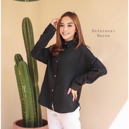 KEMEJA BASIC / KEMEJA DIAN / COMFY SKOLDER / KEM BASIC / KEMEJA POLOS-HITAM