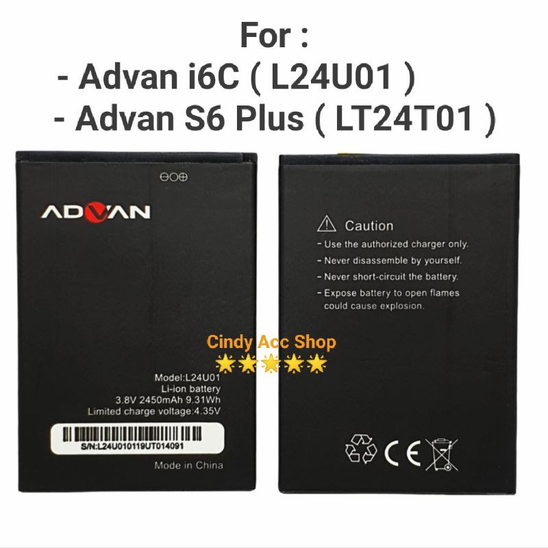 Baterai Advan i6C S6 Plus S6+ L24U01 Batre Battery Original