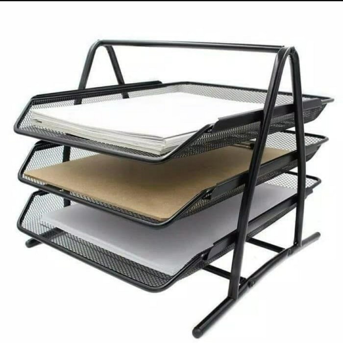 

READY Rak Dokumen Kertas Elevated tray besi 3 susun PROMO