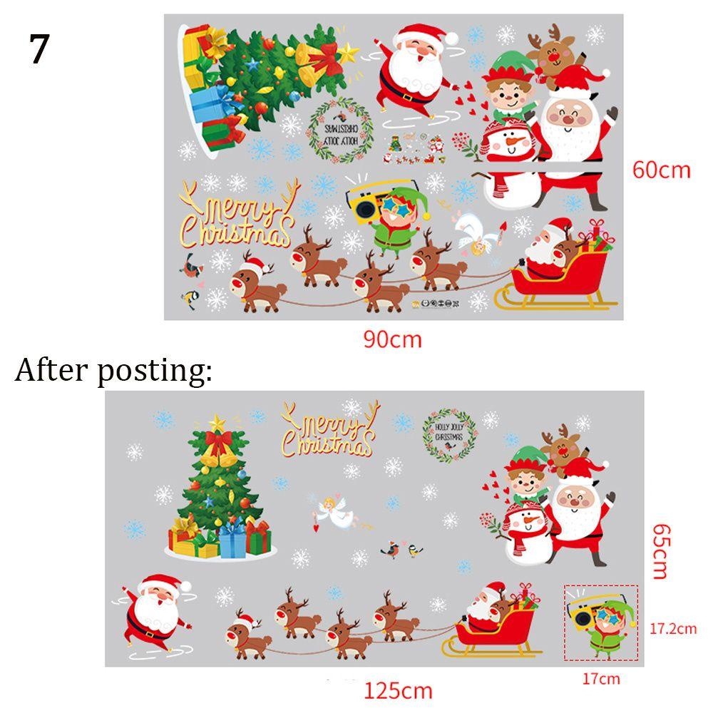 R-bunga Stiker PVC Lovely Santa Claus Dekorasi Rumah Atsiri Natal