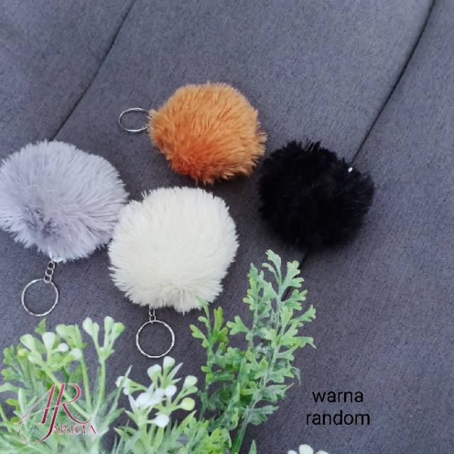 Gantungan Boneka Gantungan Pom-pom untuk tas ransel atau selempang warna random