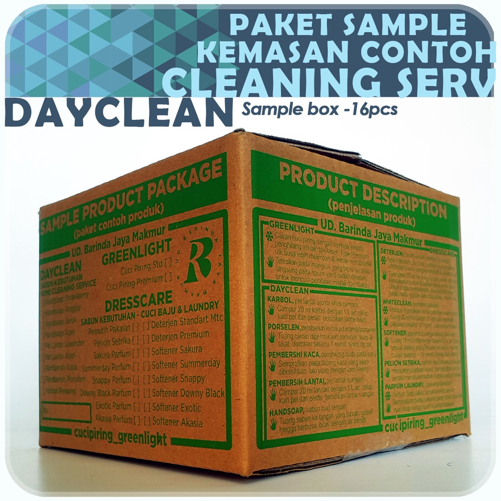 PAKET Contoh 16pcs - DAYCLEAN Produk Kebutuhan CLEANING SERVICE