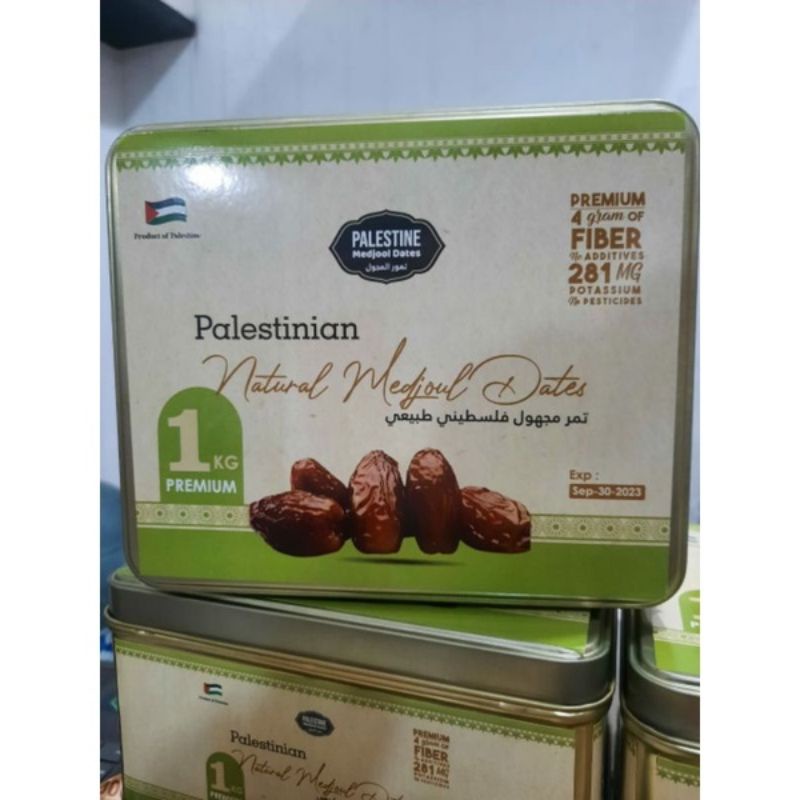 

Kurma Medjool Palestina Preum Jumbo Grade A 1Kg / Palestine Dates//Kemasan Kaleng