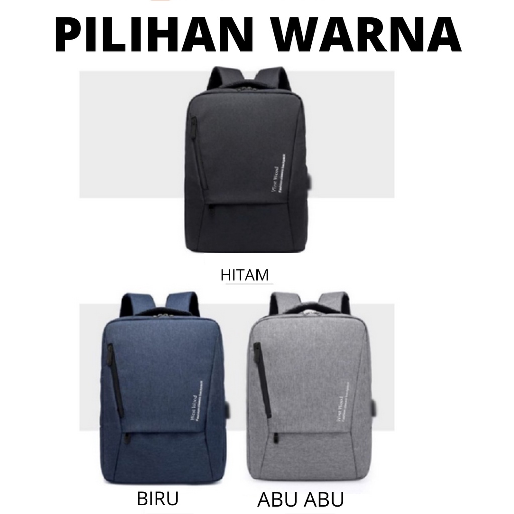 ONLYONE12 Tas Ransel Unisex / Tas Kerja Muat Laptop / Tas Ransel Unisex Casual / Tas Laptop 15inch WW01