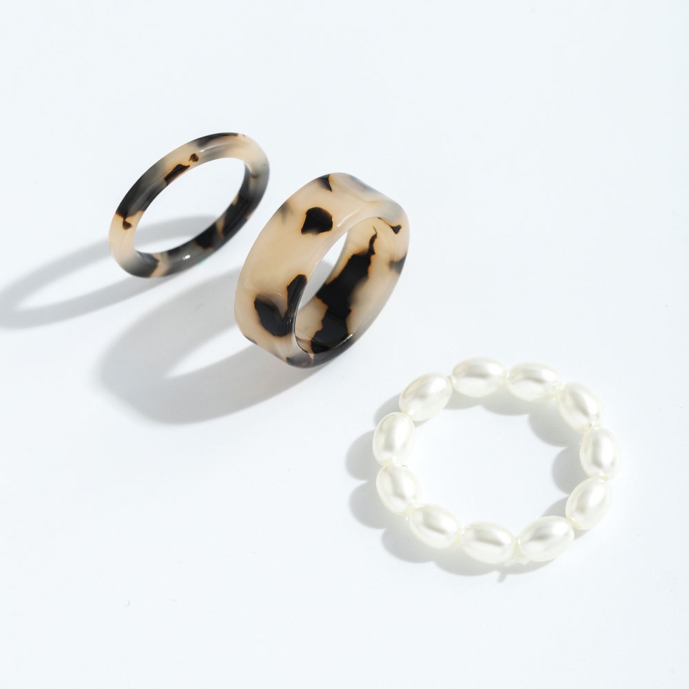 MXBEAUTY Friend Gifts Joint Ring Set 2021 New Fashion Accessories Rings Pearl Party Jewelry Women Girls Korean Round Vintage Tail Ring