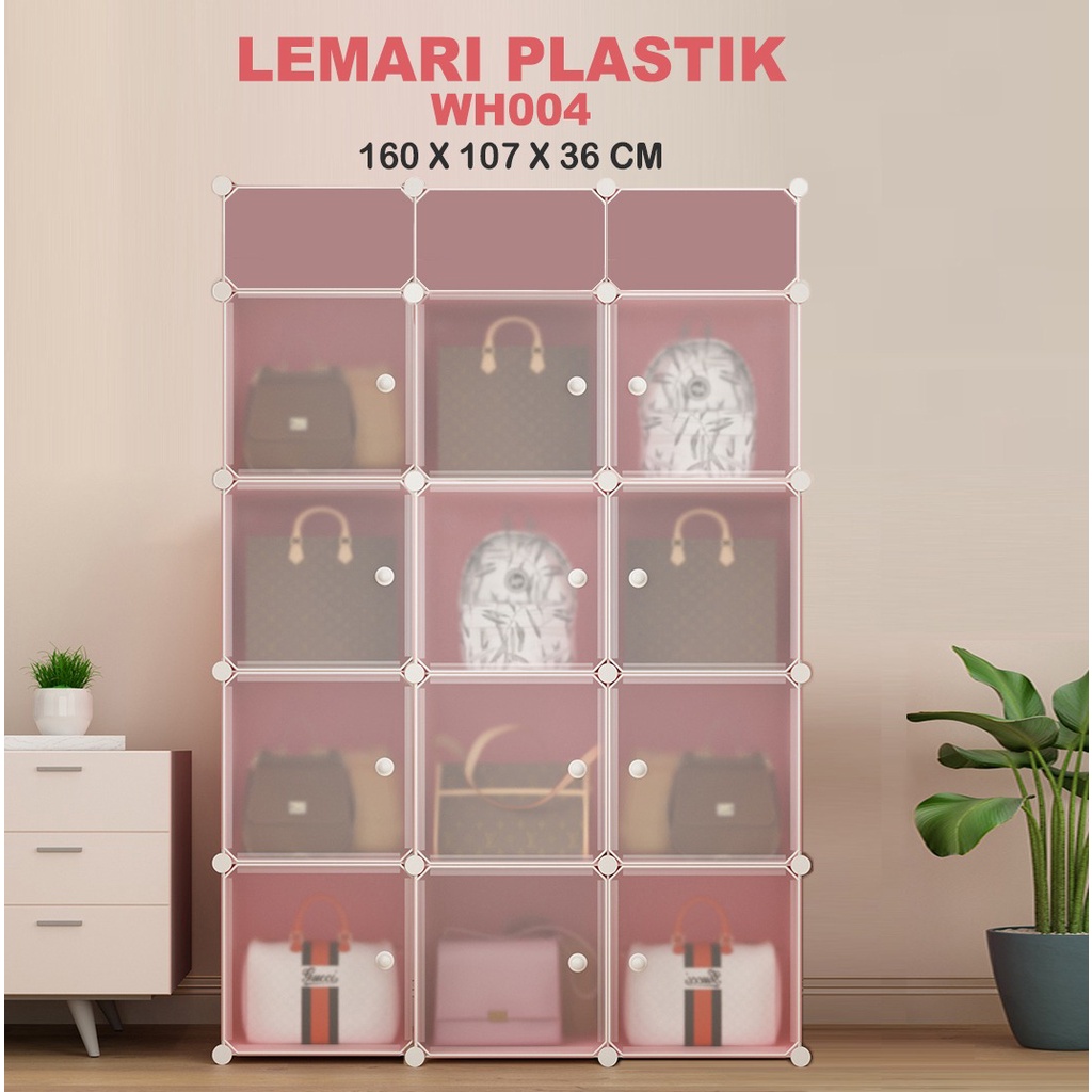 Lemari Tas Dan Lemari Pakaian Plastik Portable Lemari 12 Pintu 3 Rak Sepatu Multifungsi Termurah Berkualitas