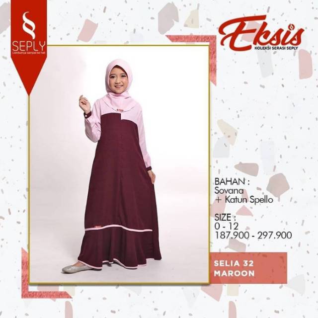SELIA 32 MAROON (PASANGAN SARIMBIT EKSIS 57 MAROON)