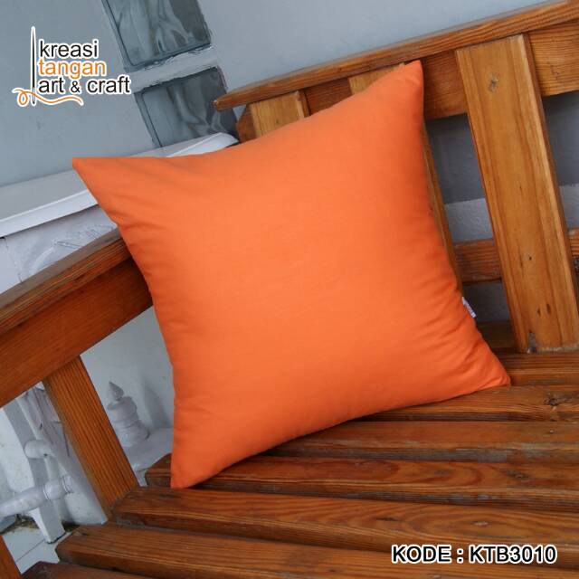 SARUNG BANTAL SOFA POLOS 30x50, 40x40, 45x45, 50x50, 60x60, 70x70 Orange KTB3010