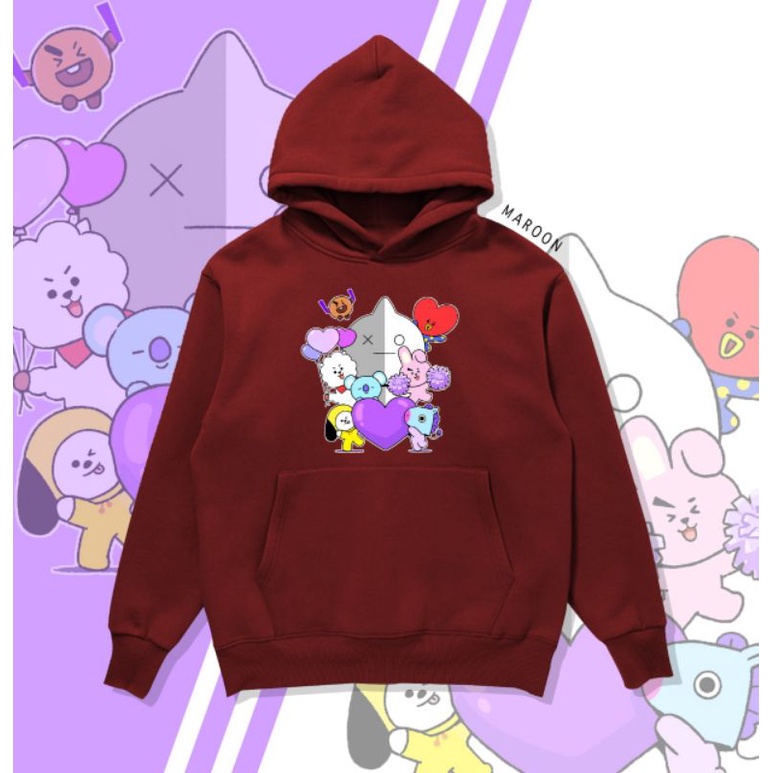 HOODIE BT21 GRUP FLEECE/HOODIE BTS PREMIUM/HOODIE UNISEX CEWE COWO