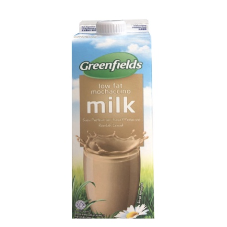 Greenfields Low Fat Mochacino 1L Milk Susu UHT Siap Minum Rasa Moka Mocha 1000ml Green Field Greenfield