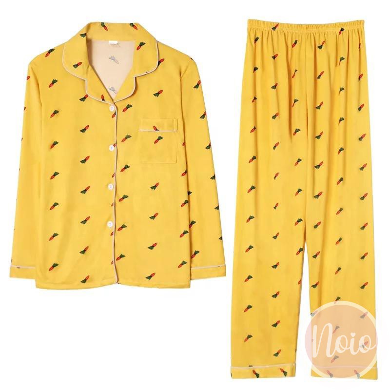 BAJU TIDUR WANITA BUAH KOREA NEW FRUIT FRESH PIYAMA WANITA DEWASA IMPORT ONE SET - LLP FRUT2-BABY CARROT