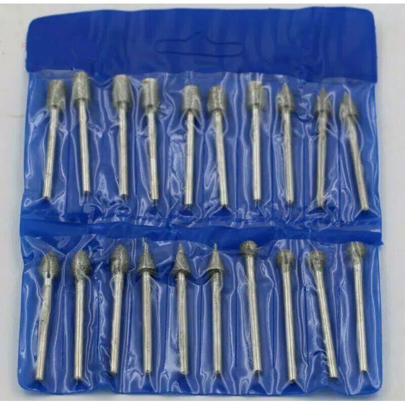 Mata Bor 120 Grit Rotary Grinding Batu Kayu Keramik Poles Ukiran 20 pc