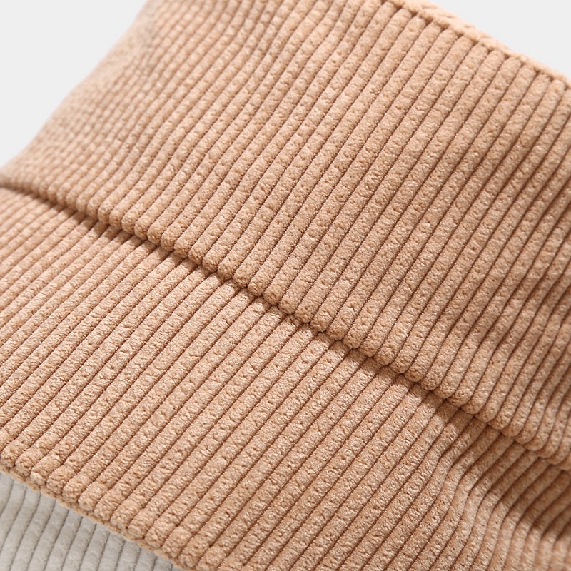 Topi Nelayan Bahan corduroy Warna Murni Gaya Korea Untuk Wanita