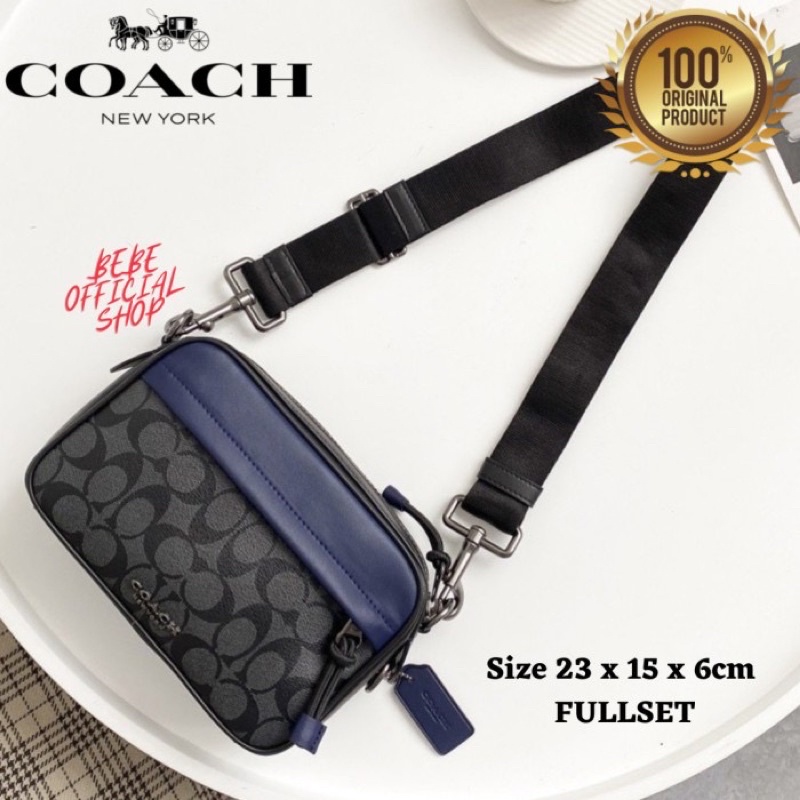 [ORIGINAL] COACH Graham Crossbody In Colorblock Signature Canvas / Coach Men / Tas Coach Original / 