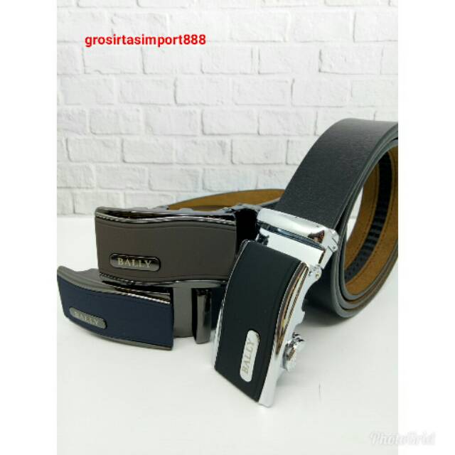 Ikat pinggang rel pria kulit asli BALLY