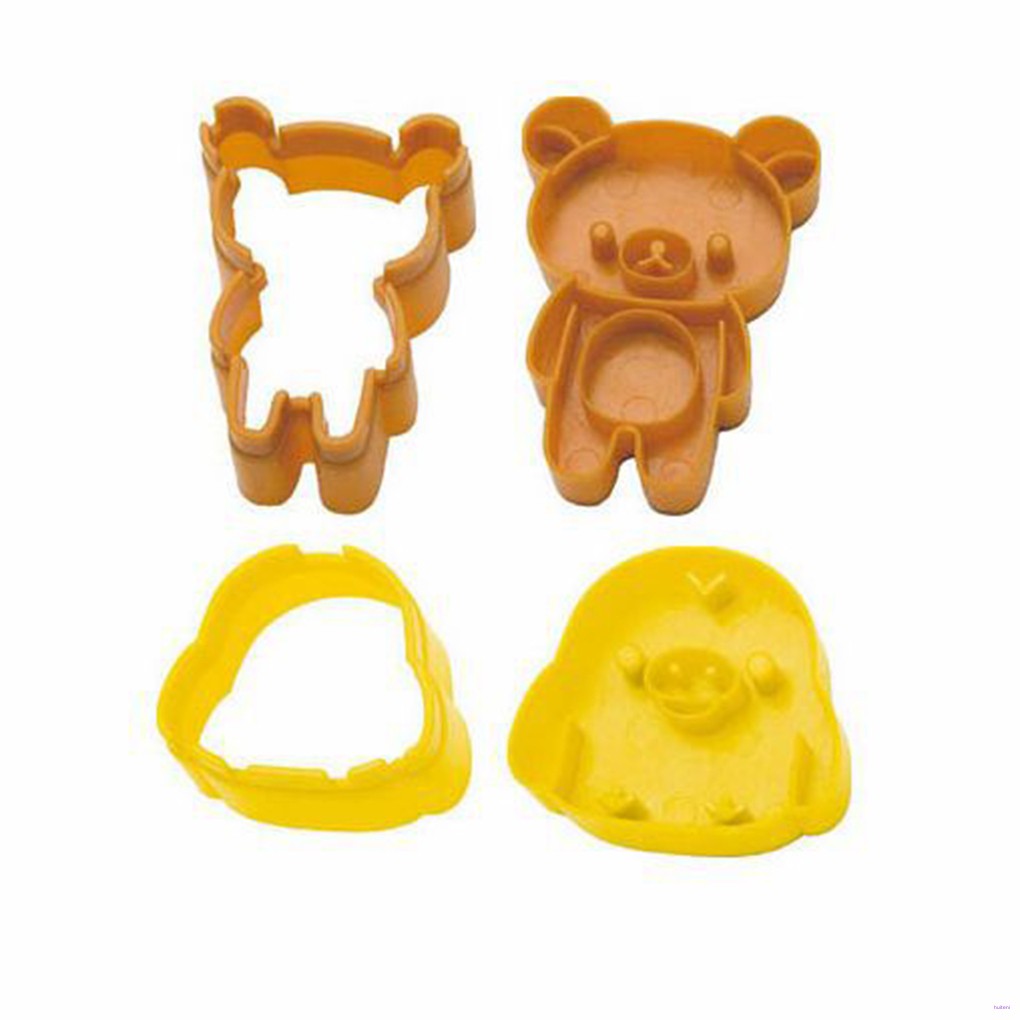 1 Pasang Cetakan Bentuk Kartun 3d Untuk Membuat Sushi Dan Sandwich