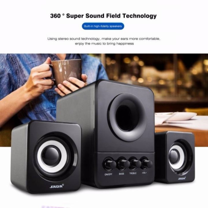 Speaker Aktif Speker Laptop Spiker Pc Komputer Hp Subwoofer Bass