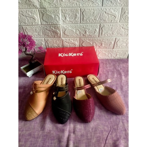 sandal slop wanita rajut andin kickers