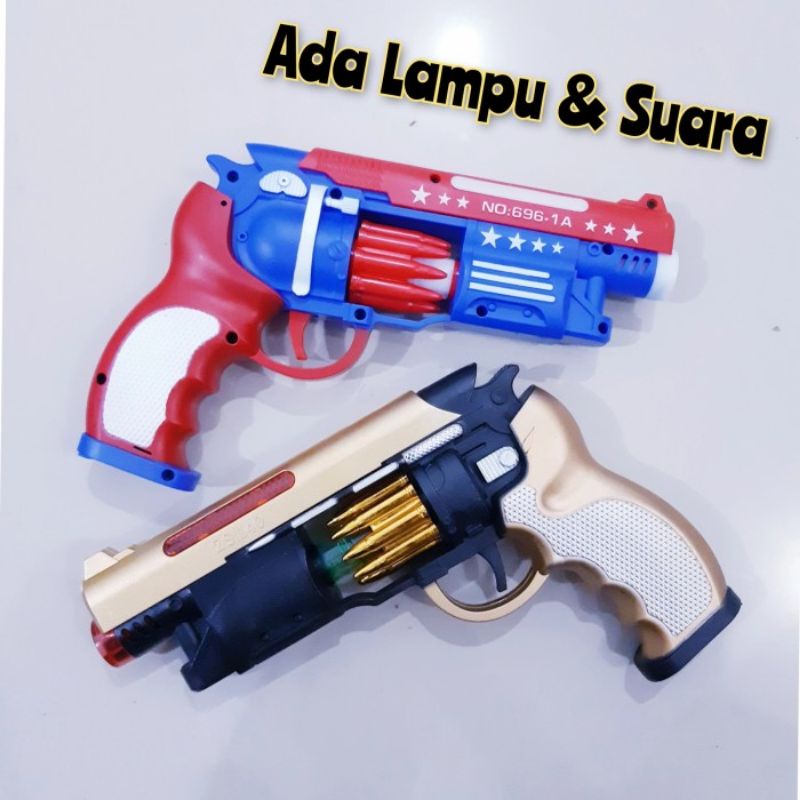 Mainan Tembakan Lampu Suara - Pistol Pistolan Baterai Anak Laki Cowok