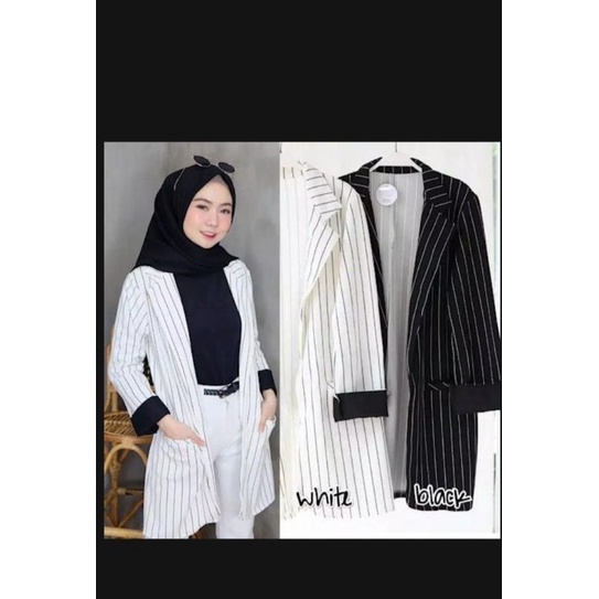 BLAZER Nagita SALUR atasan outwear cardigan motif salur