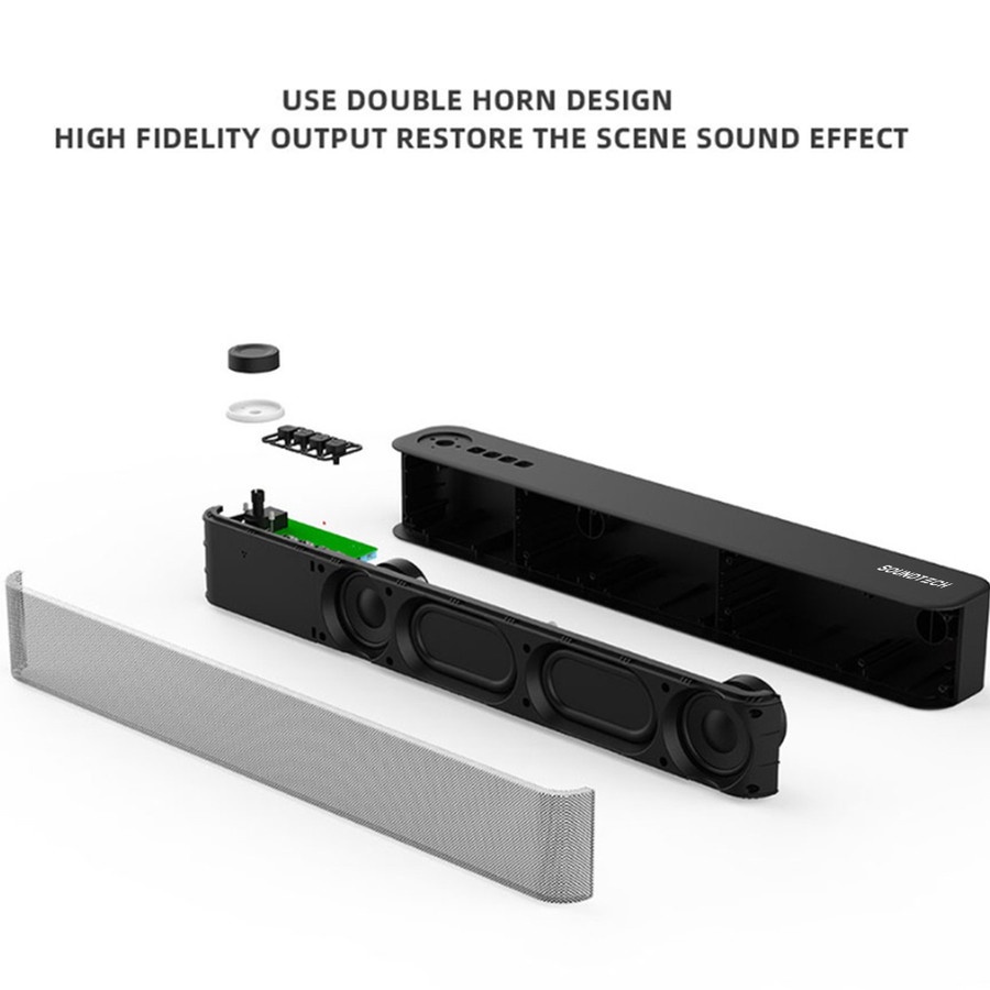 SOUNDTECH Bluetooth 5.0 Mini Audio Soundbar Speaker Aux