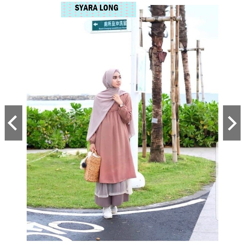 SYARA LONG TUNIK Balotelly Baju Tunik Panjang Kancing Hidup Baju Atasan Wanita Busui Modern Terbaru