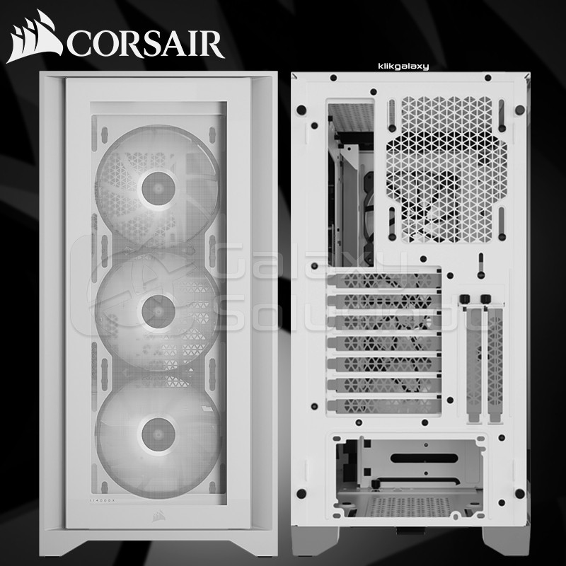 Corsair 4000X iCUE RGB Tempered Glass Mid-Tower ATX Gaming Case - White