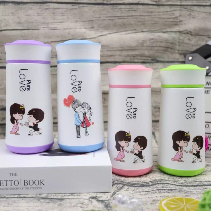 BOTOL KACA YOU YES 450ML BOTOL TERMOS MINUM KACA LOVE 350ML ANTI PANAS