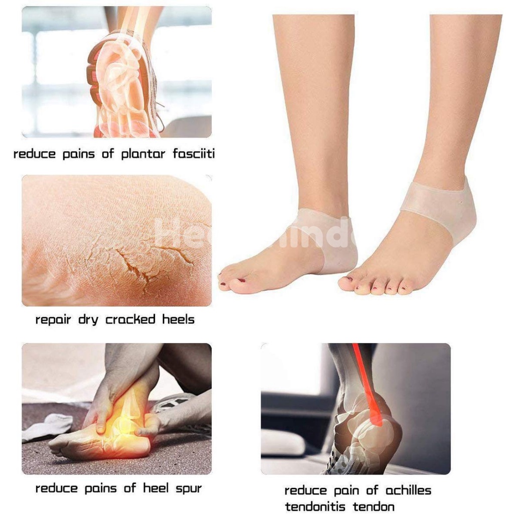 Healthindo - Pelindung Tumit Kaki Silikon Tumit Kaki Moisturizing Kaki Pencegah Kapalan Silicone Heel Protector