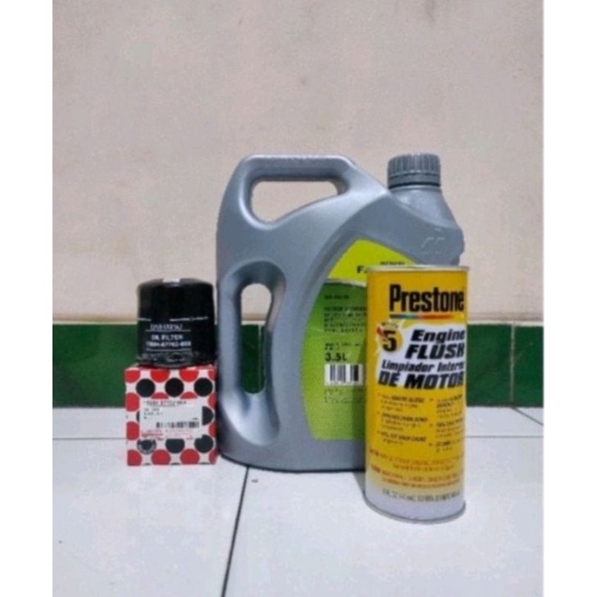 paket ganti oli lcgc fastron 0w-20+engine flus+filter oli untuk mobil agya cayla sigra original