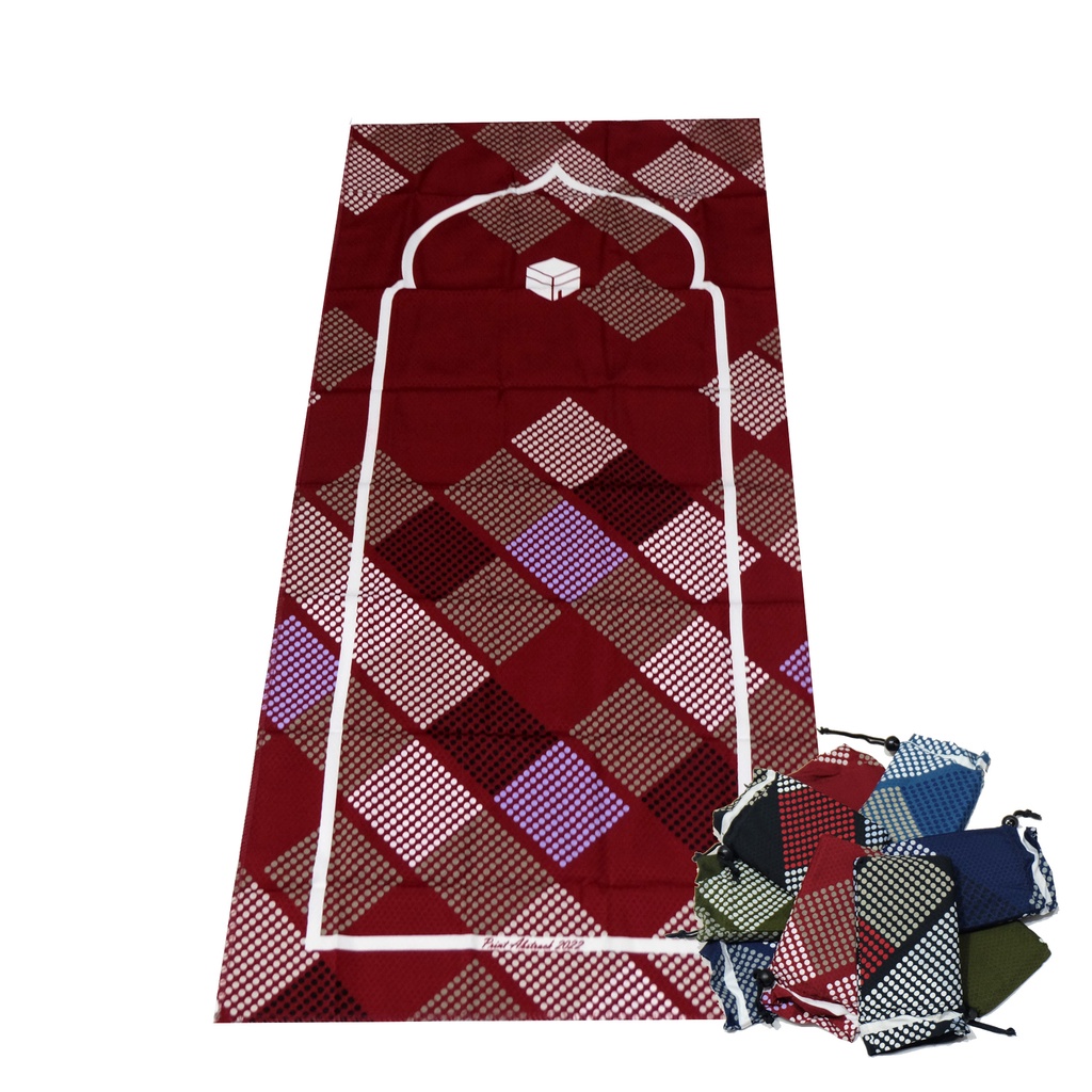 Sajadah Turki Travel Tipis Dompet / Tas Serut Print 50 x 100 Cm