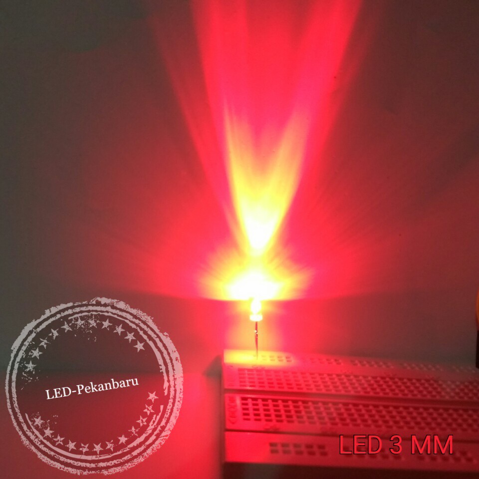 DIODE LED 3MM SUPER BRIGHT WARNA MERAH / RED F3 TRANSPARAN