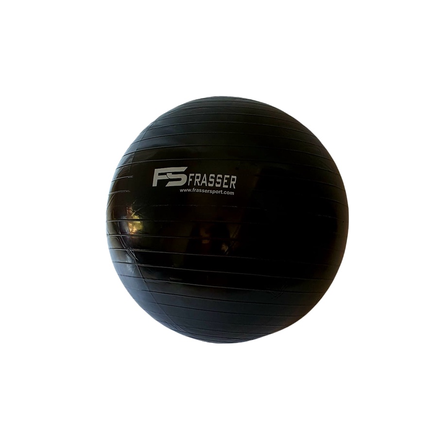 Gymnastic Ball Bola Gym Yoga Pilates Frasser 75 cm Bonus Tas Pompa Hitam