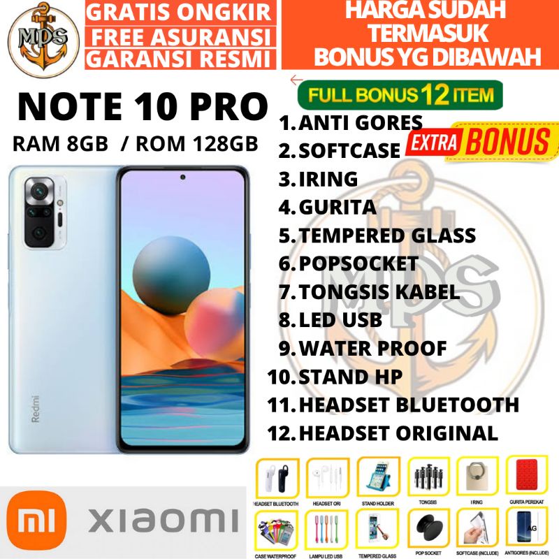 XIAOMI REDMI NOTE 10 PRO  8/128 RAM 8GB ROM 128GB GARANSI RESMI TAM