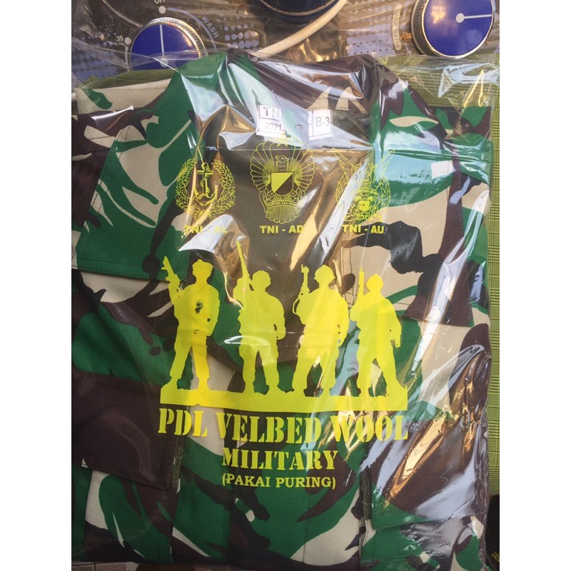 Baju stelan pdl velbet wool/stelan loreng/stelan TNI/ velbet wool / pakai puring