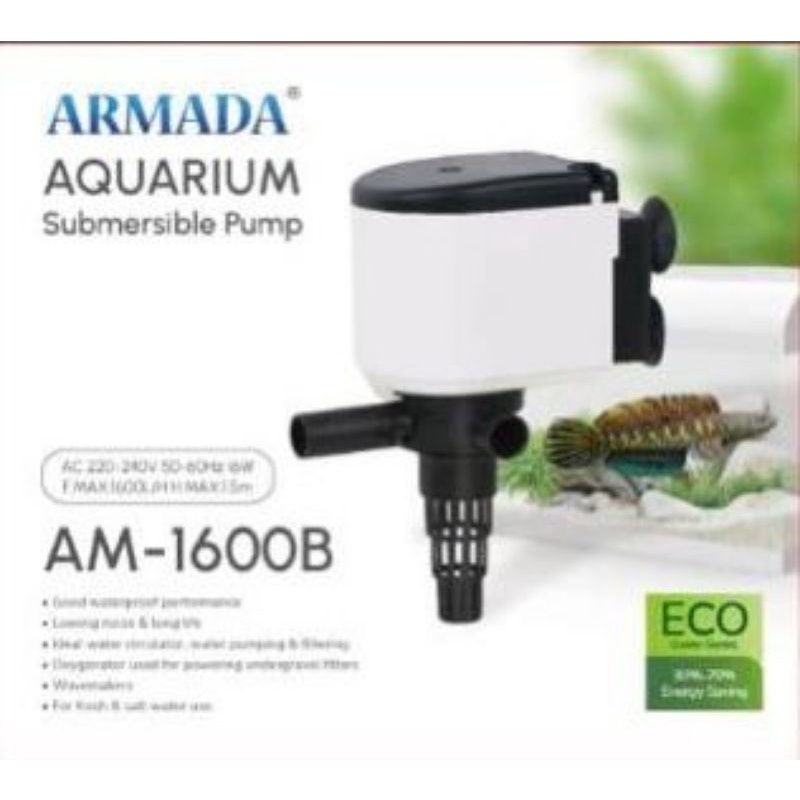 Mesin pompa celup Aquarium ARMADA AM 1600 B Powerhead Aquarium 70 - 100Cm